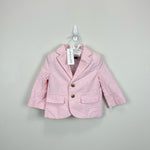 Load image into Gallery viewer, Janie and Jack Scarf Pink Stripe Seersucker Blazer 12-18 Months NWT
