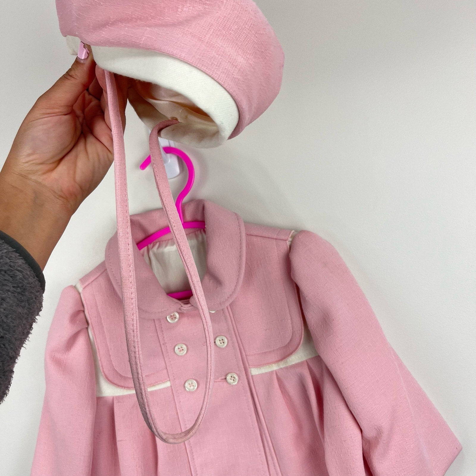 Vintage Cute Togs Pink Hat and Coat 12 Months USA