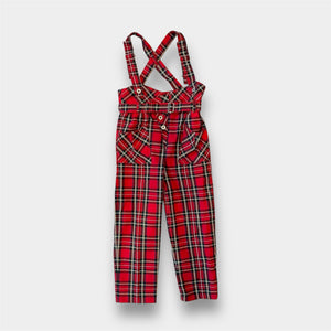 Vintage DiJon Apparel Festive Plaid Suspender Pants Overalls 6