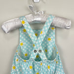 Load image into Gallery viewer, Angel Dear Blue Floral Ruffle Sun Suit Romper 12-18 Months
