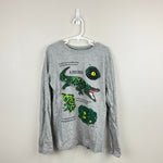 Load image into Gallery viewer, Mini Boden Printed Educational T-Shirt Grey Marl Crocodiles 9-10
