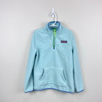 Load image into Gallery viewer, Vineyard Vines Girls' Harbor Fleece Glow 1/2 Zip Crystal Blue Heather M 10-12
