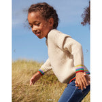 Load image into Gallery viewer, Mini Boden Girls Rainbow Rib Sweater Ecru 8-9
