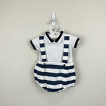 Load image into Gallery viewer, Jacadi Paris Striped Bubble Shortall Romper Set 3 Months
