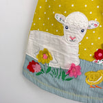 Load image into Gallery viewer, Mini Boden Baby Lamb Applique Dress Sweet Corn Yellow 6-9 Months
