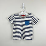 Load image into Gallery viewer, Mini Boden Short Sleeve Pocket T-Shirt Navy White Stripes 18-24 Months NWT
