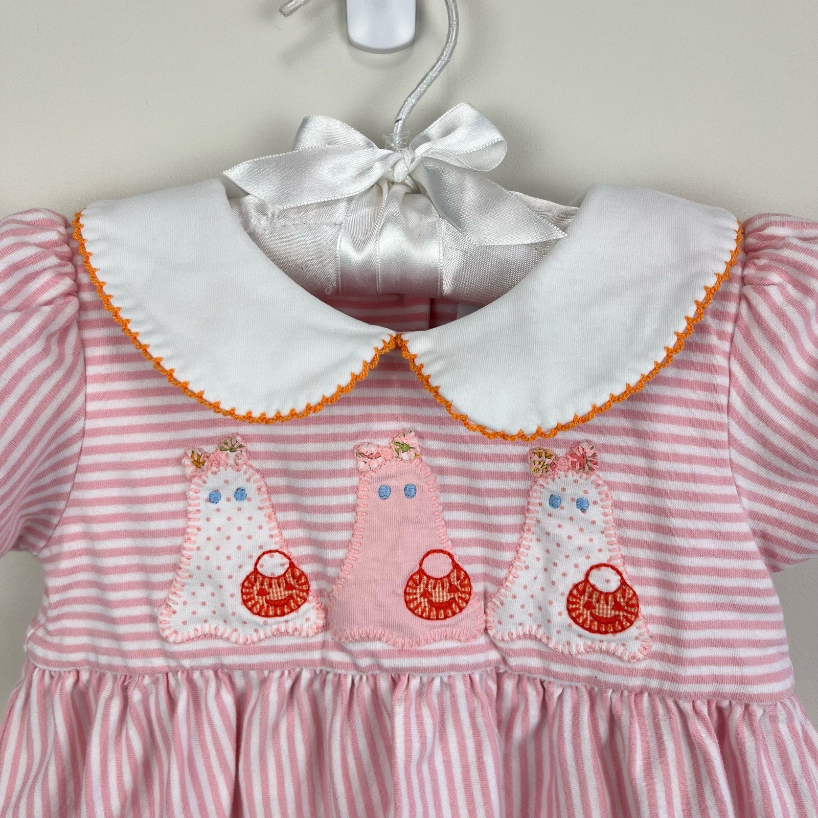 Shrimp & Grits Kids Pink Stripe Halloween Dress 18 Months