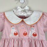 Load image into Gallery viewer, Shrimp &amp; Grits Kids Pink Stripe Halloween Dress 18 Months
