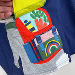 Load image into Gallery viewer, Mini Boden Lift-the-Flap Applique School Bunny T-Shirt Starboard Blue 7-8
