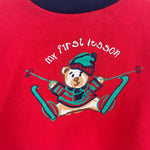 Load image into Gallery viewer, Vintage Feetje Ski Bear Sweatsuit Outfit Red Navy 86 cm 24 Months
