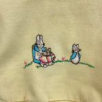 Load image into Gallery viewer, Vintage Beatrix Potter Peter Rabbit &amp; The Flopsy Bunnies Yellow Sweatshirt
