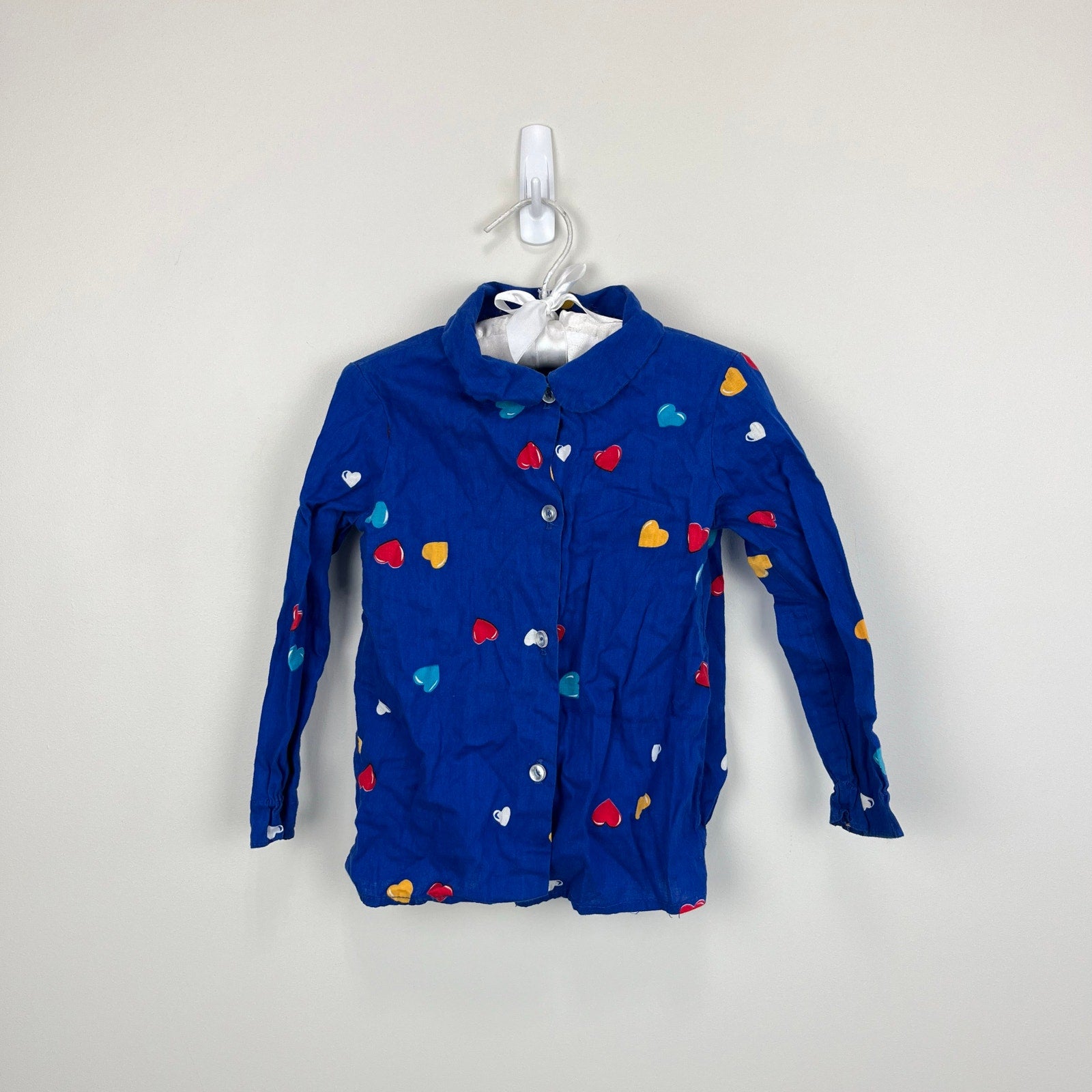 Vintage Piccolo Blue Heart Blouse 4T