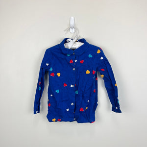 Vintage Piccolo Blue Heart Blouse 4T