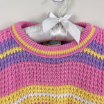 Load image into Gallery viewer, Vintage Lightning Bug Pastel Stripe Sweater 2T USA
