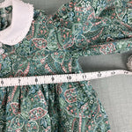 Load image into Gallery viewer, Vintage Janes Green Paisley Floral Lace Dress &amp; Bloomers Set Baby Girl
