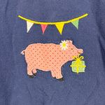 Load image into Gallery viewer, Mini Boden Short Sleeve Applique Party Pig T-Shirt 2-3
