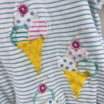 Load image into Gallery viewer, Vintage Cuties by Judy Polka Dot Stripe Applique Ice Cream Romper 24 Months
