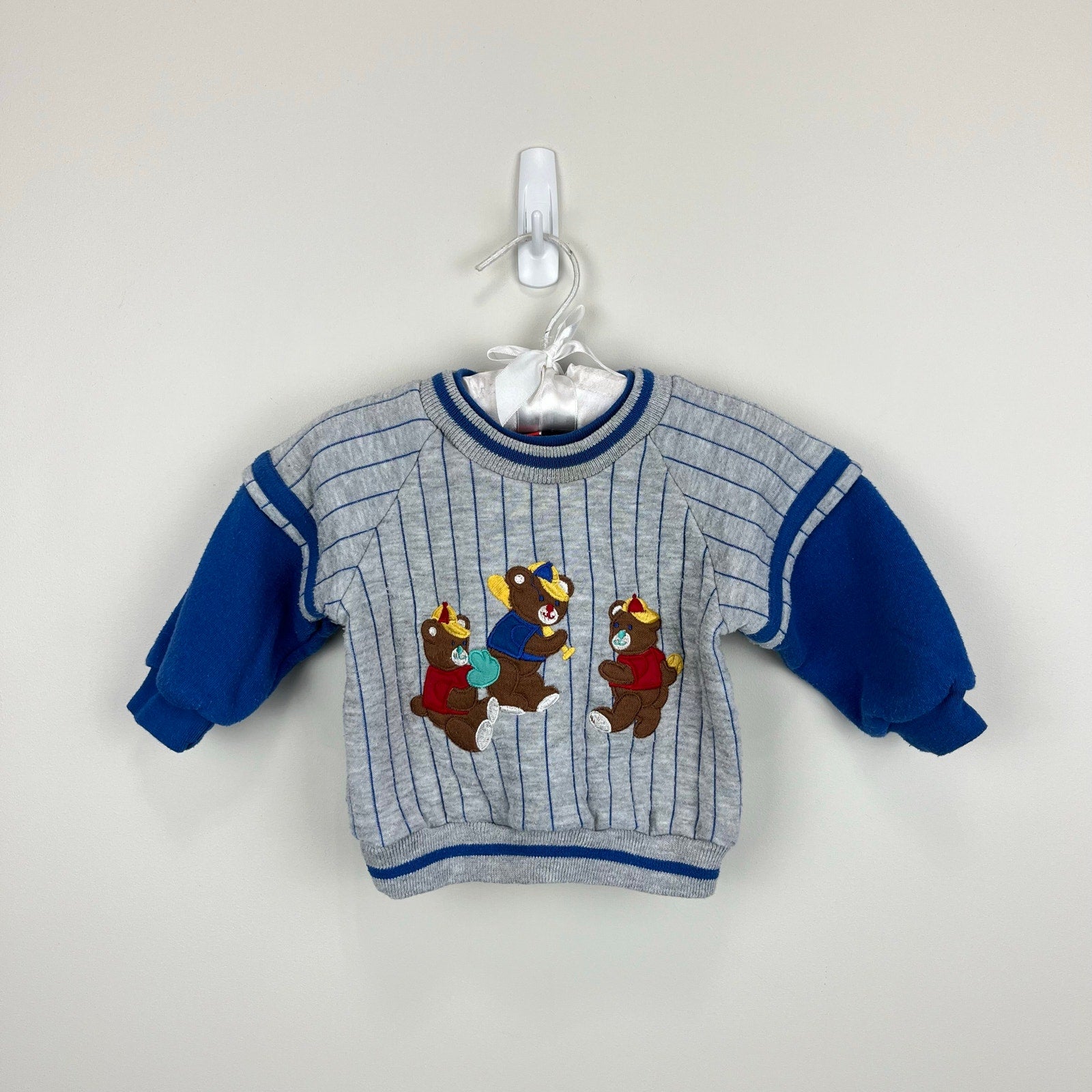 Vintage Kidding Around Baseball Bear Sweatshirt 12 Months