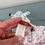 Load image into Gallery viewer, Vintage Piccolo Floral Jacquard Lace Ruffle Bubble Romper 6-9 Months
