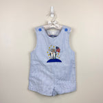 Load image into Gallery viewer, Vintage Samara Applique Teddy Bear Astronaut Jon Jon Shortall Romper 4T
