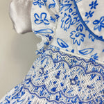 Load image into Gallery viewer, Anavini Hand Smocked Blue Floral Dress 9 Months
