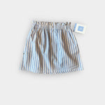 Load image into Gallery viewer, Bella Bliss Blue Wide Oxford Stripe Paperbag Skirt 8 NWT
