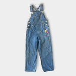 Load image into Gallery viewer, Vintage Y2K Looney Tunes WB Tweety Bird Blue Jean Overalls 7/8
