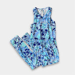 Load image into Gallery viewer, Lilly Pulitzer Girls Vala Printed Jumpsuit Royal Purple Koalafications XL 12-14
