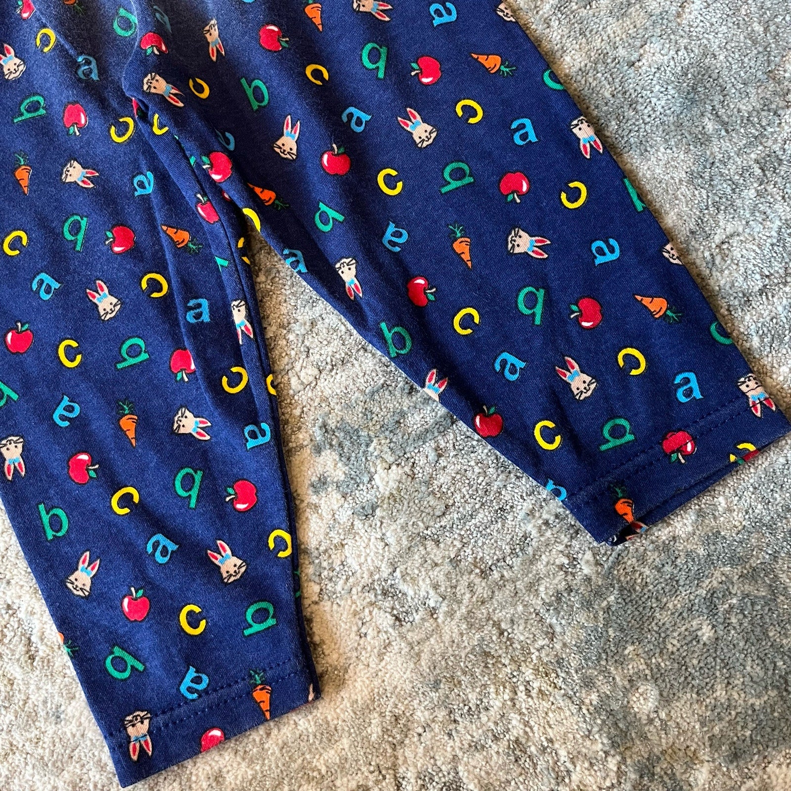 Vintage Healthtex Blue Alphabet Bunny Leggings 24 Months