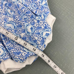 Load image into Gallery viewer, Vintage Healthtex Blue Floral Lace Bow Shortall Romper 6-9 Months
