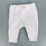 Load image into Gallery viewer, Janie and Jack White Flower Embroidered Jeans 3-6 Months
