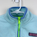 Load image into Gallery viewer, Vineyard Vines Girls' Harbor Fleece Glow 1/2 Zip Crystal Blue Heather M 10-12
