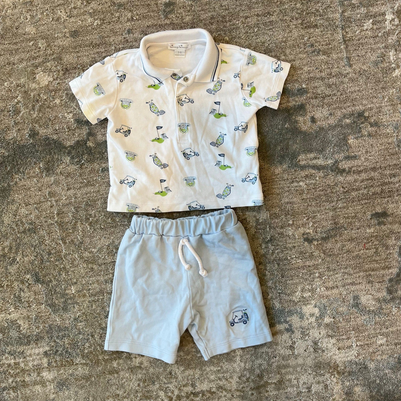 Kissy Kissy Golf Club Blue Bermuda Set 3-6 Months