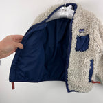 Load image into Gallery viewer, Patagonia Baby Retro-X Fleece Jacket Natural w/ Navy 2T
