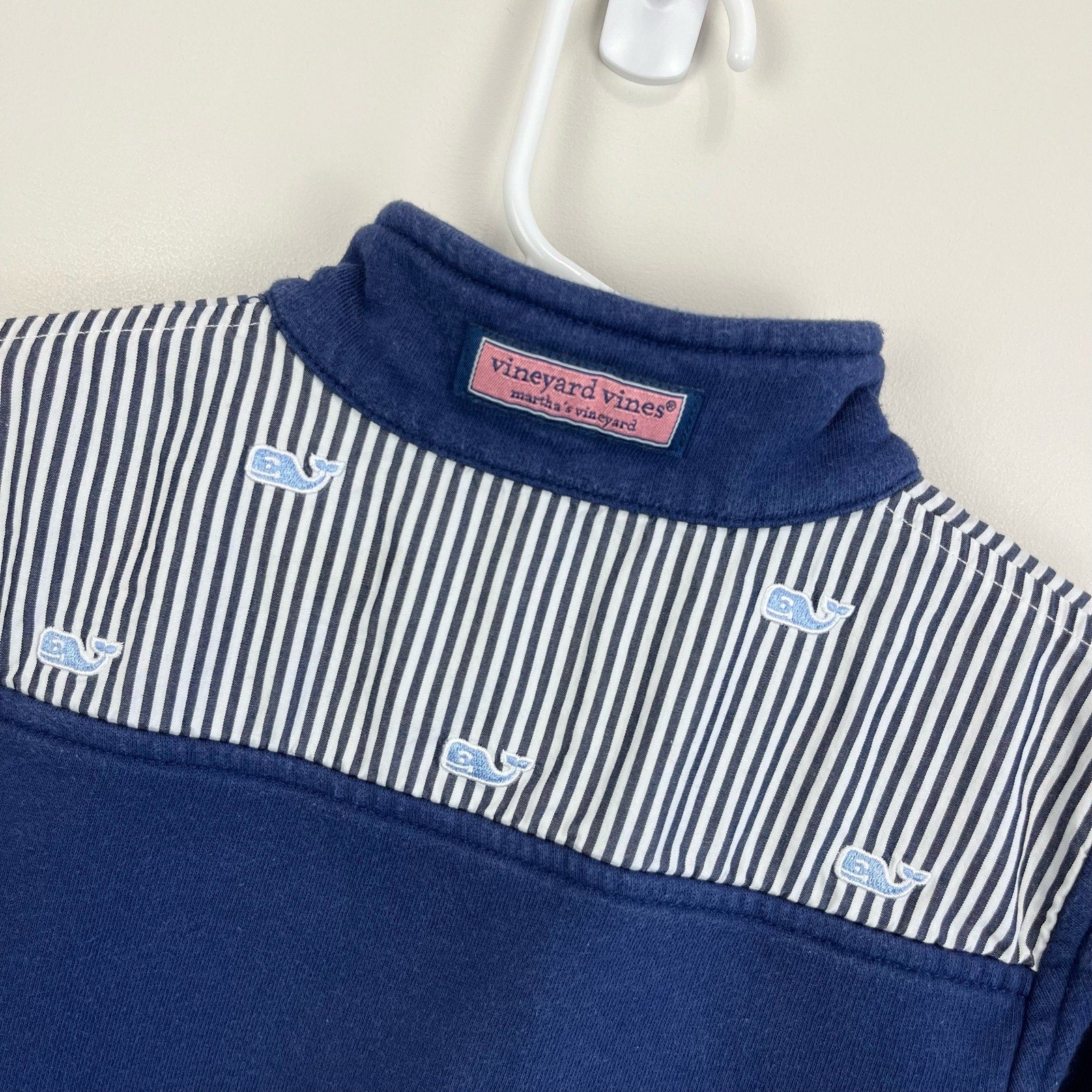 Vineyard Vines Classic Stripe Embroidered Shep Shirt Deep Bay XS 5/6