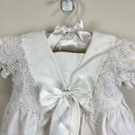 Load image into Gallery viewer, Vintage White Lace Bow Romper 12 Months
