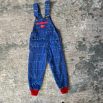 Load image into Gallery viewer, Vintage OshKosh B&#39;gosh Blue Embroidered Shapes Overalls 4T USA
