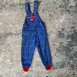 Vintage OshKosh B'gosh Blue Embroidered Shapes Overalls 4T USA