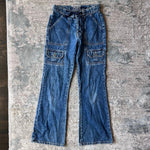Load image into Gallery viewer, Vintage Y2K Limited Too Bootcut Cargo Tie Waist Blue Jeans 10
