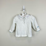 Load image into Gallery viewer, Vintage OshKosh B&#39;gosh Long Sleeve White Blouse 6-9 Months USA
