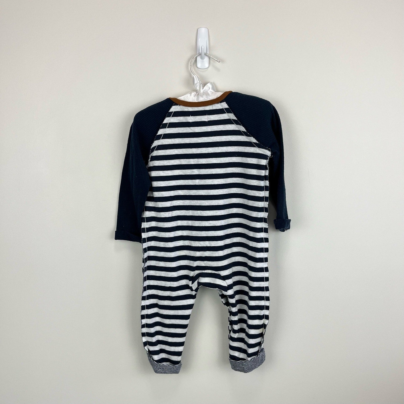 Mud Pie Football Striped Coverall 9-12 Months