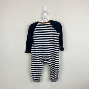 Mud Pie Football Striped Coverall 9-12 Months