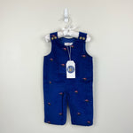 Load image into Gallery viewer, Classic Prep Childrenswear Tucker Overalls Bright Navy with Skier 6-9 Months NWT
