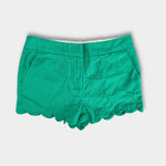 Load image into Gallery viewer, J. Crew Girls Green Scalloped Hem Shorts 10
