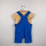 Load image into Gallery viewer, JoJo Maman Bebe Blue Easter Tractor Dungaree and T-Shirt Set 6-12 Months NWT
