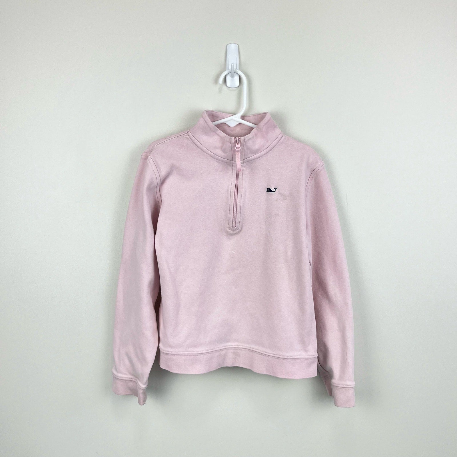 Vineyard Vines Girls Pink Quarter Zip Pullover Small 7-8