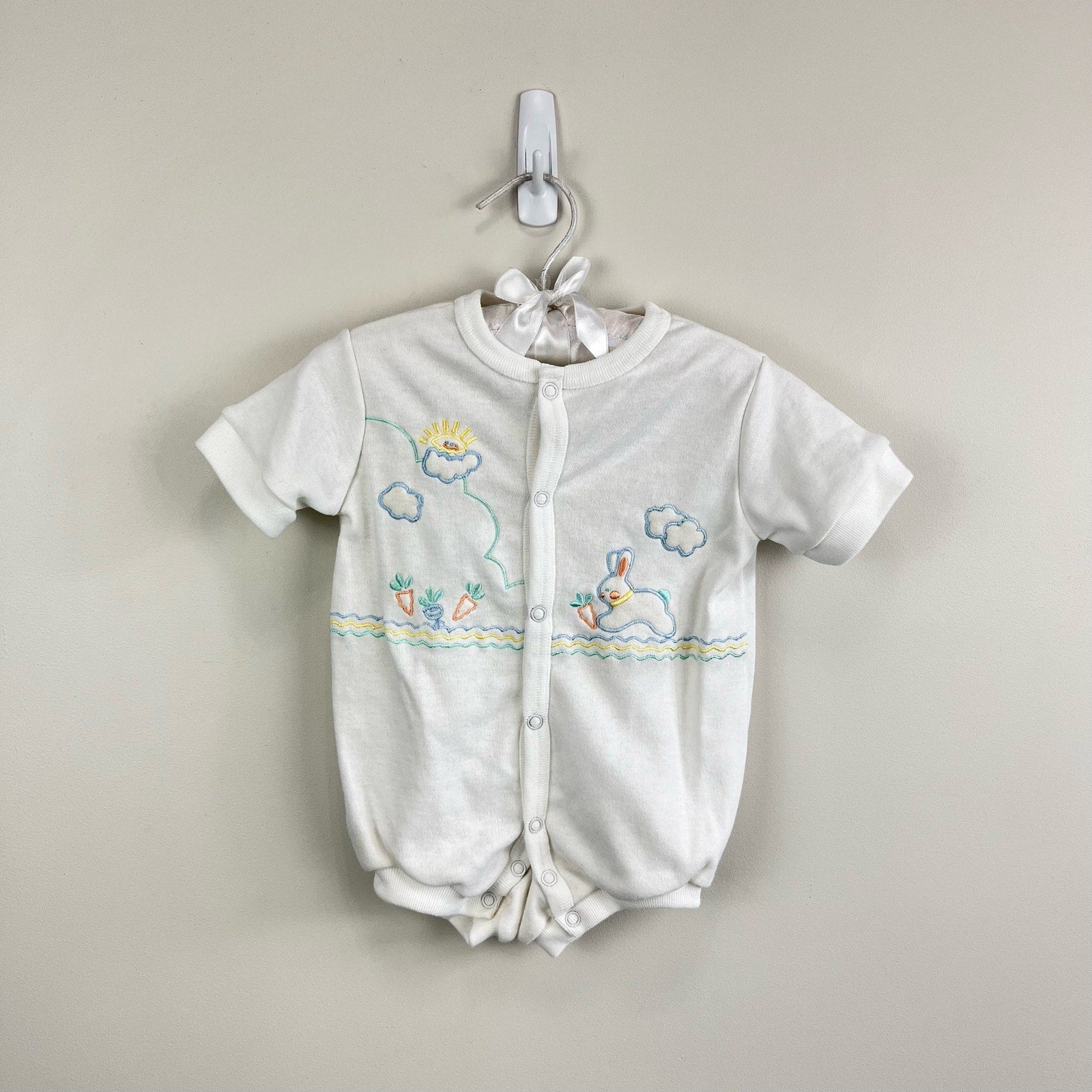 Vintage Doe-Spun Bunny Romper Set 6-9 Months