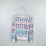 Load image into Gallery viewer, Vintage Gitano Eva Hearts &amp; Striped Pullover M

