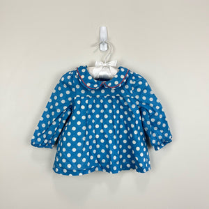 Mini Boden Blue Polka Dot Tunic 3-6 Months