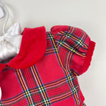 Load image into Gallery viewer, Sal &amp; Pimenta Tartan Plaid Holiday Bubble Romper 3 Months NWT
